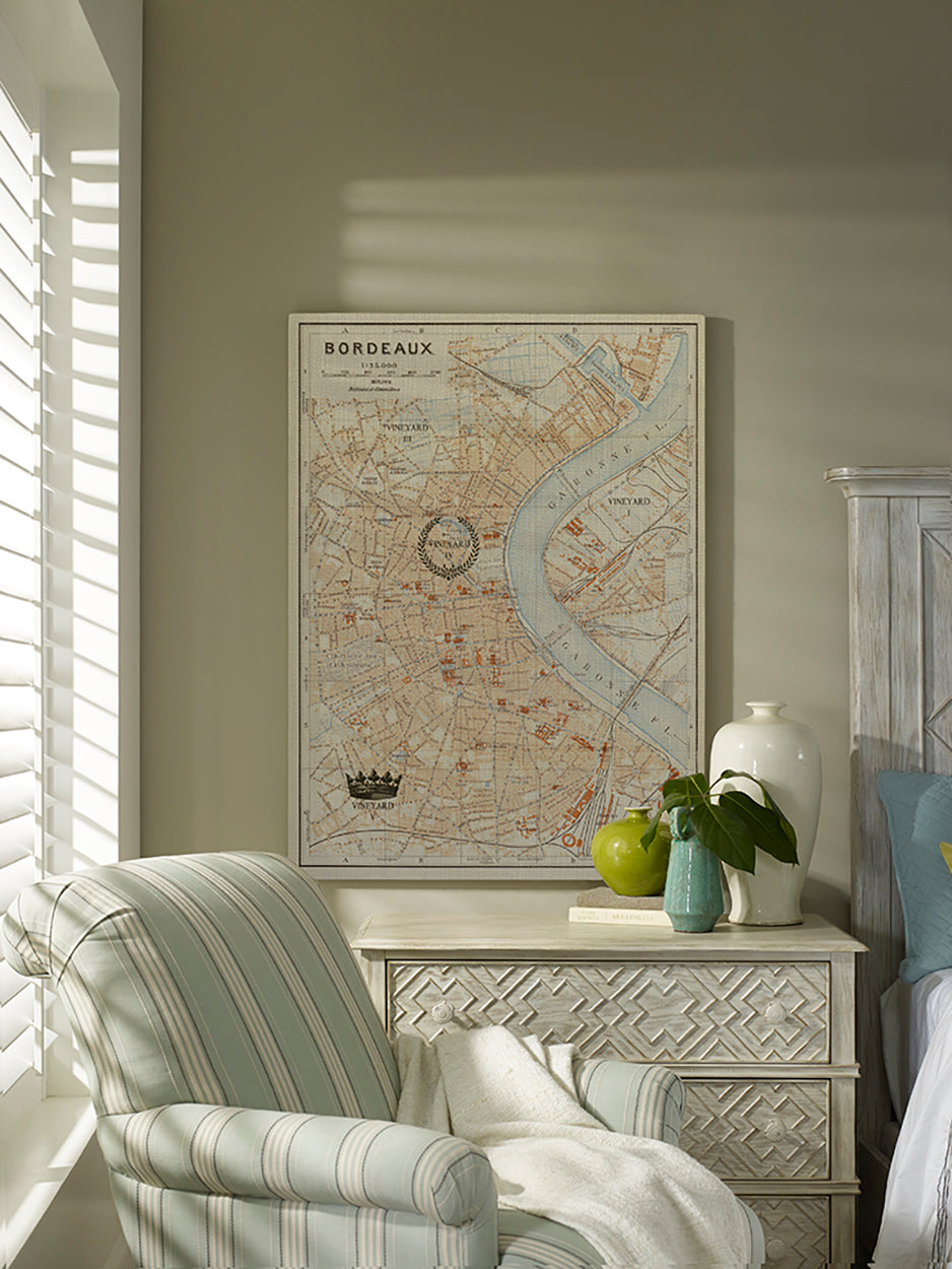 Bordeaux Map Vintage Crowns