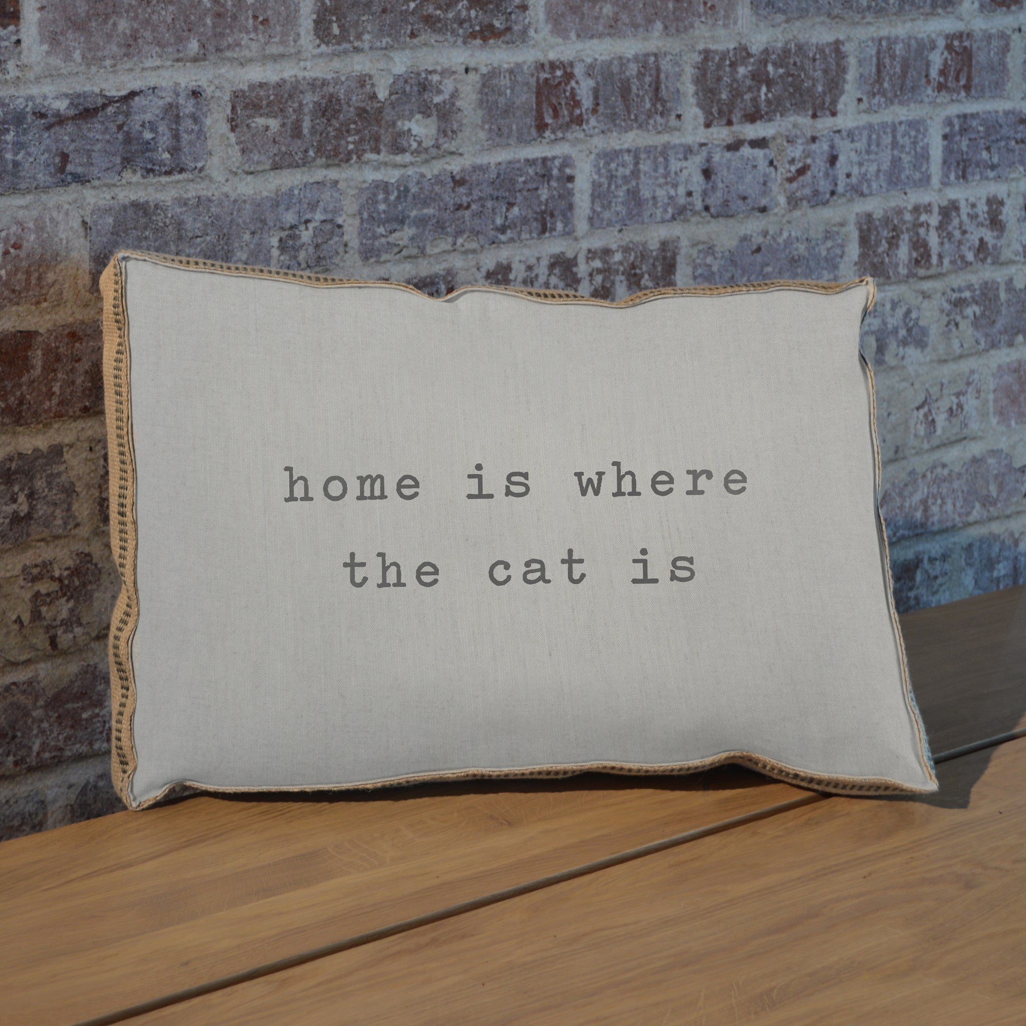 Home is where the cat is pillow