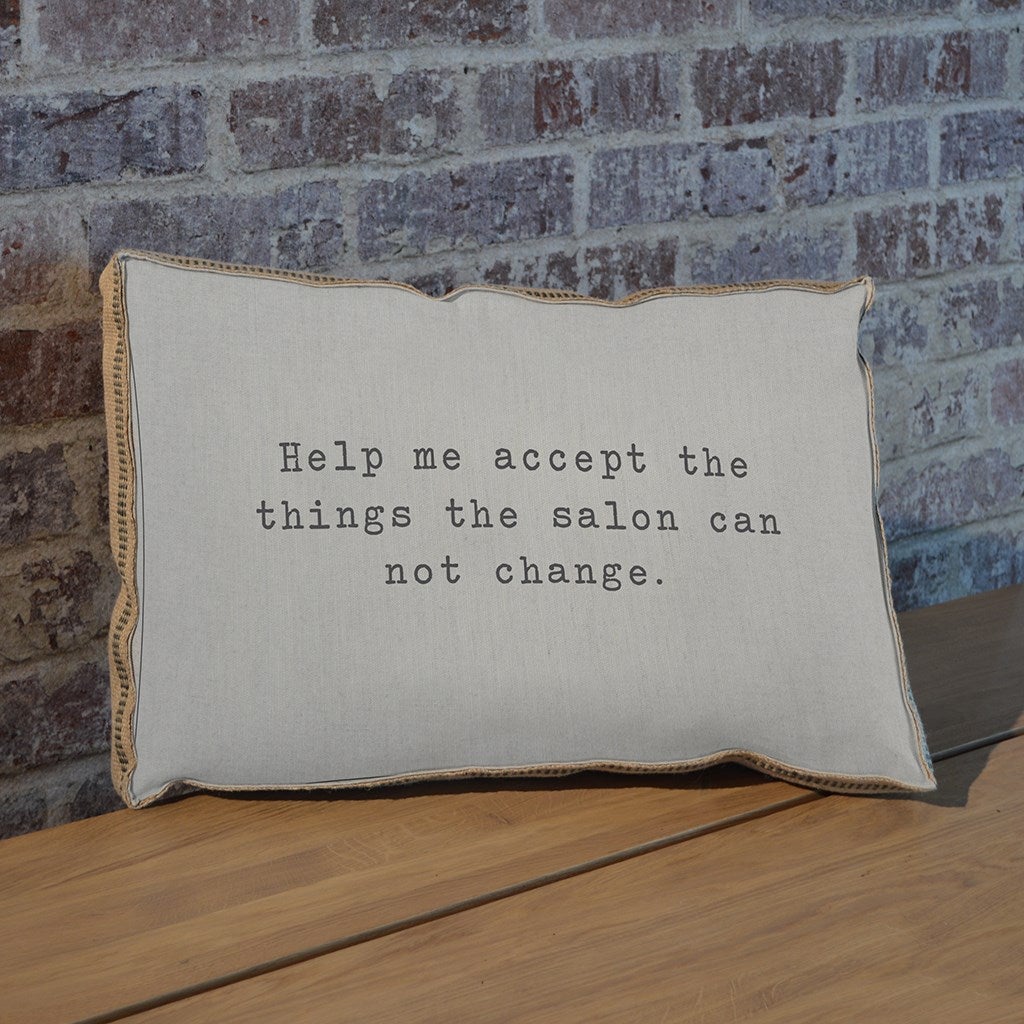Help me accept the things the salon can not change pillow
