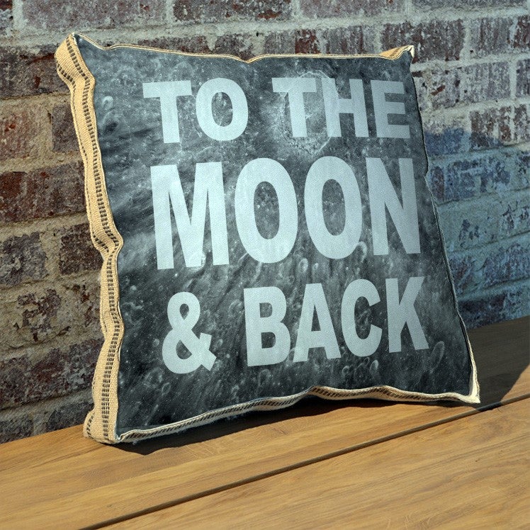 To the moon and back pillow
