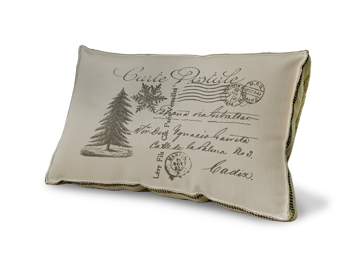 Christmas Tree Postcard pillow
