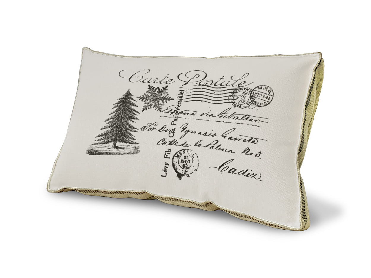 Christmas Tree Postcard pillow