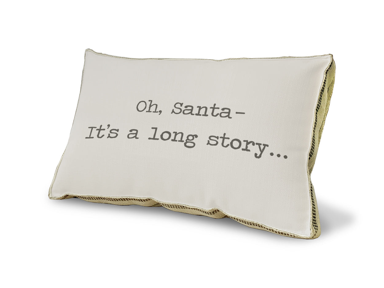 Oh Santa It's a long story pillow