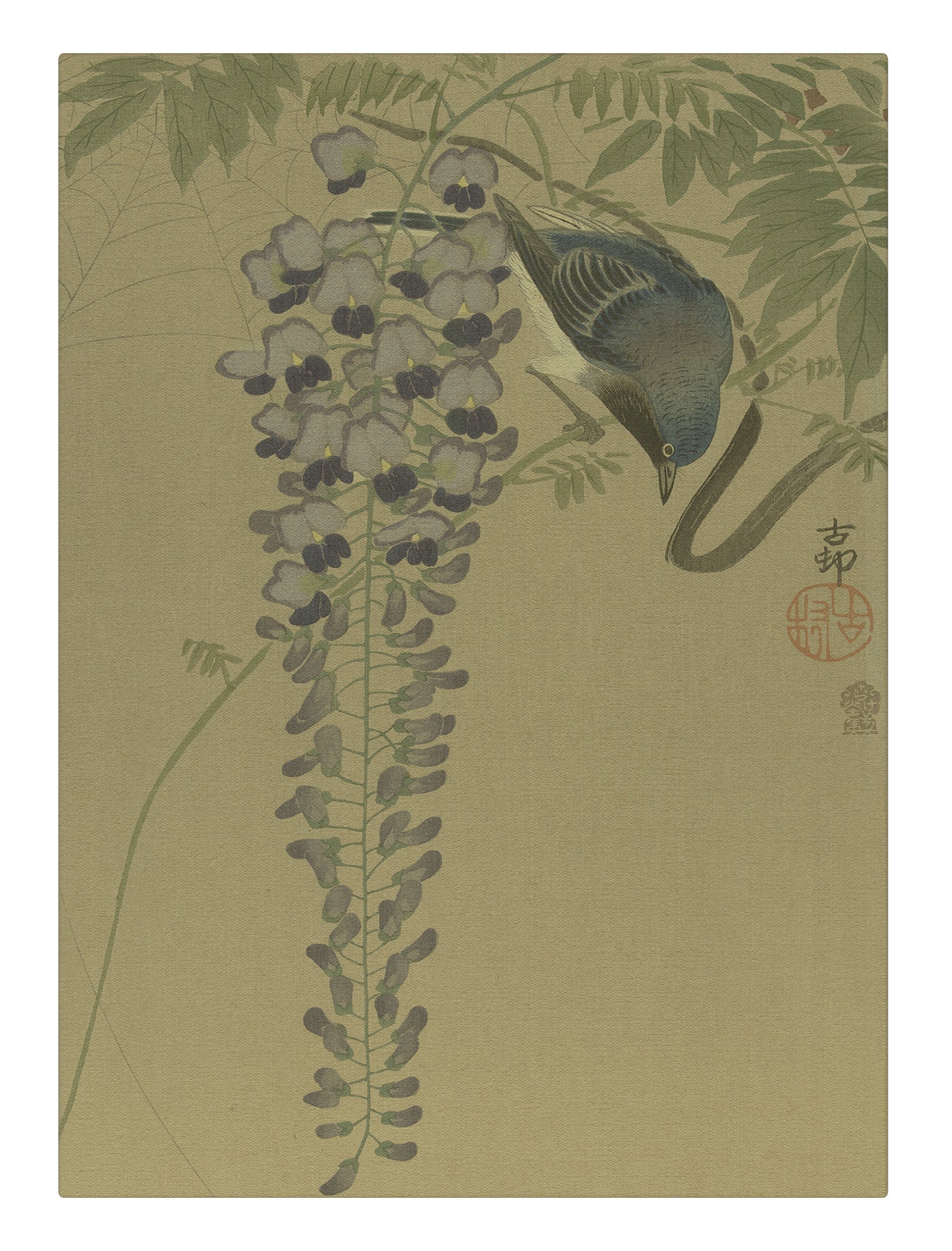 Blue Bird and Floral