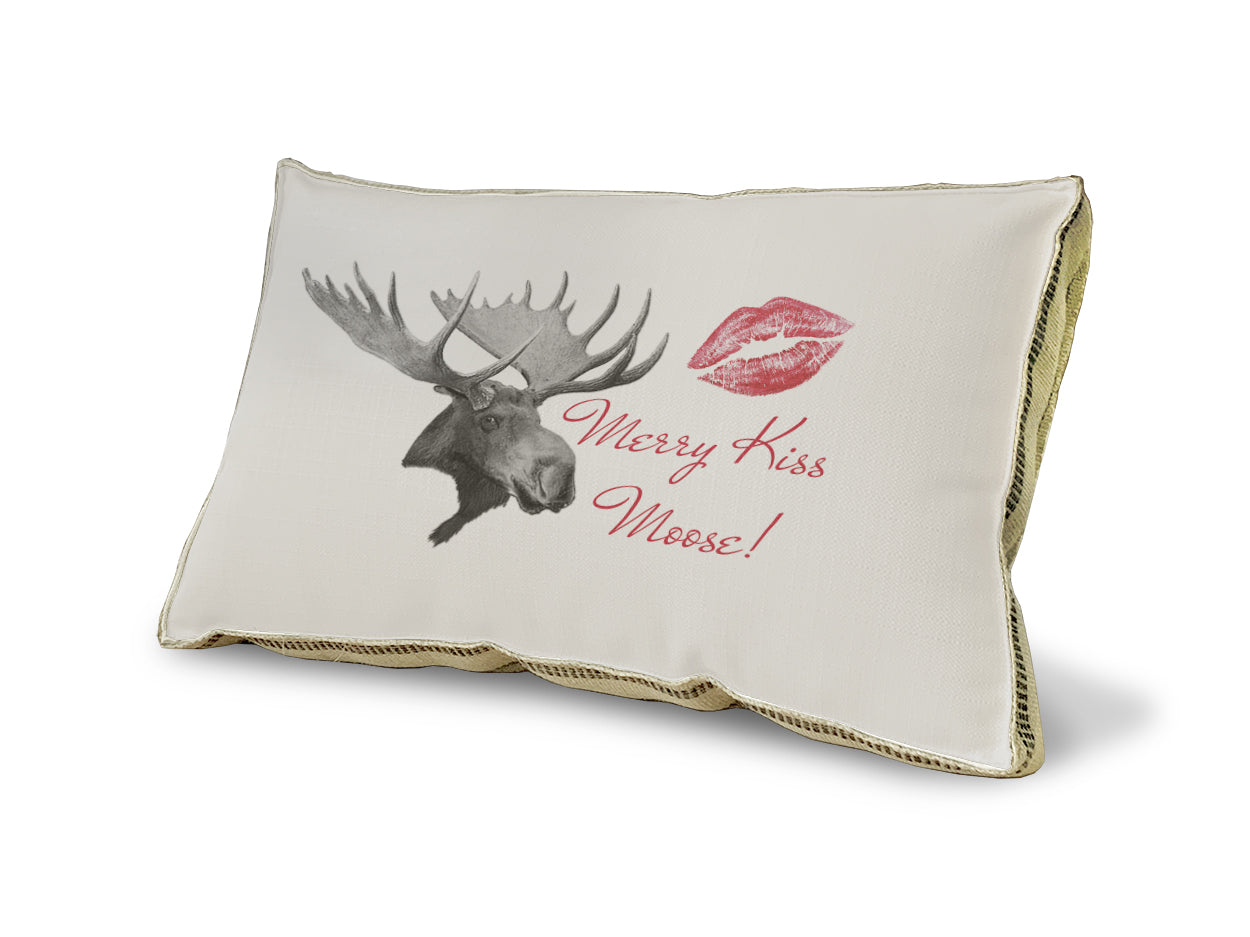 Merry Kiss Moose pillow