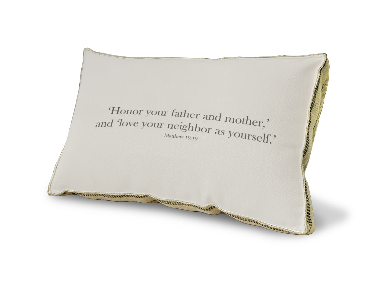 Honor thy Mother and Father pillow