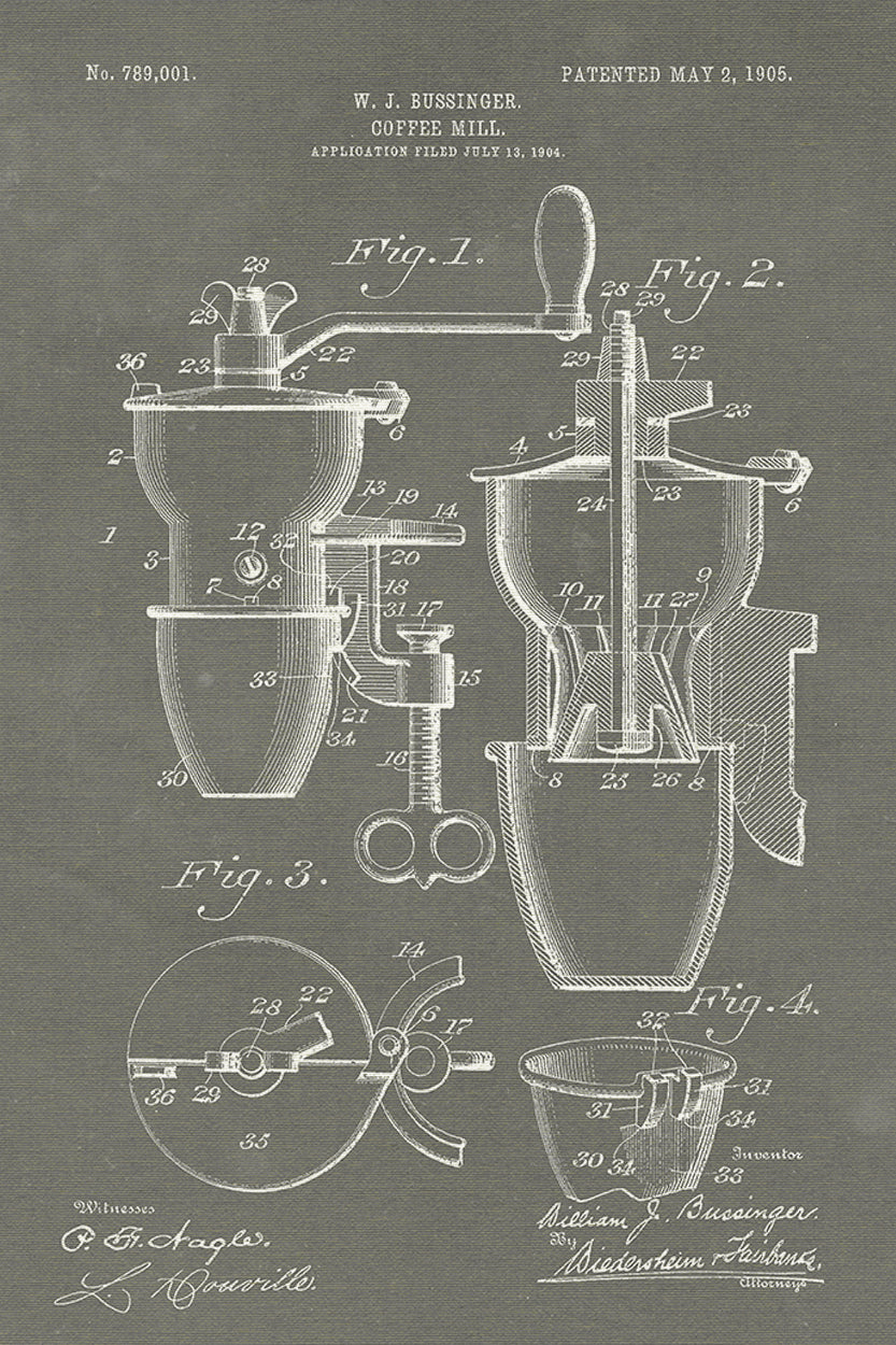 Bussinger Coffee Mill chalk finish