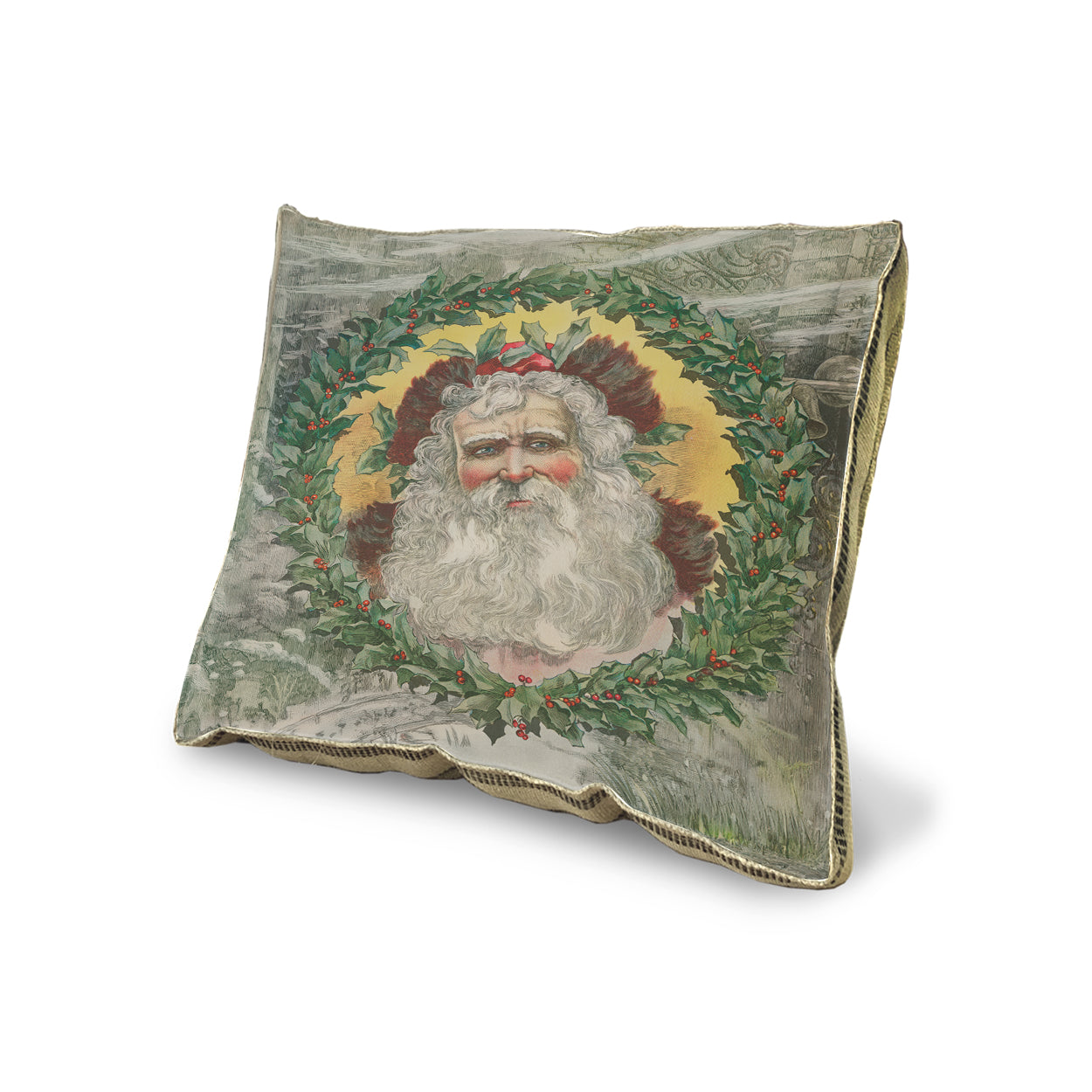 Santa Wreath pillow
