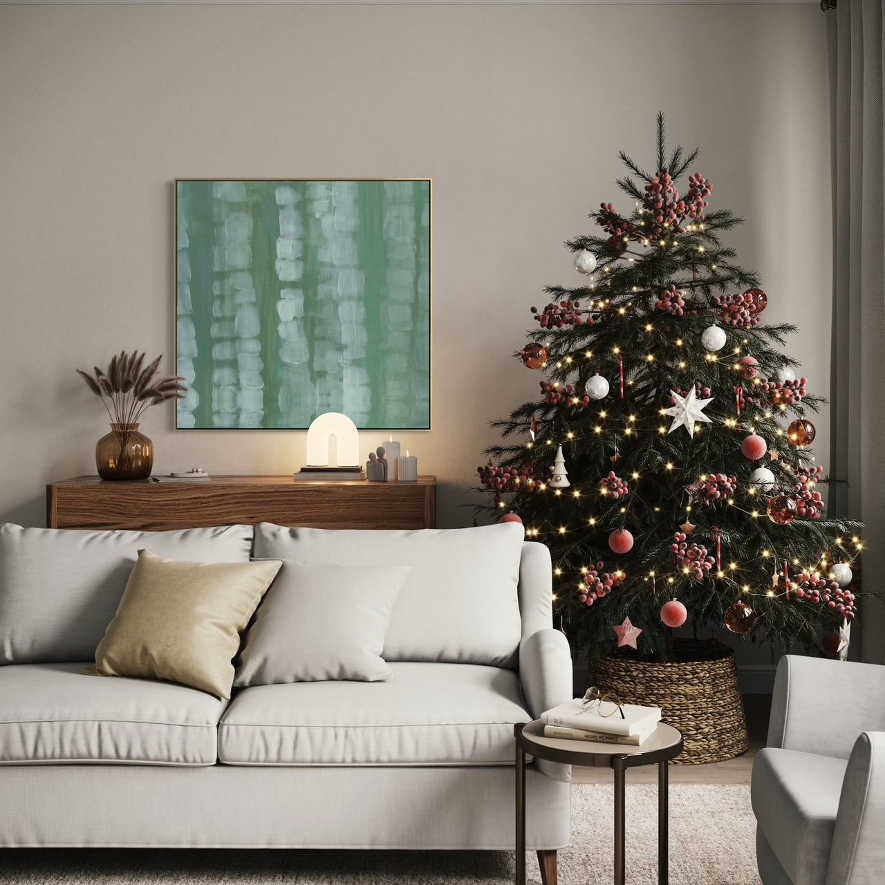 Abstract Birch Green Scape