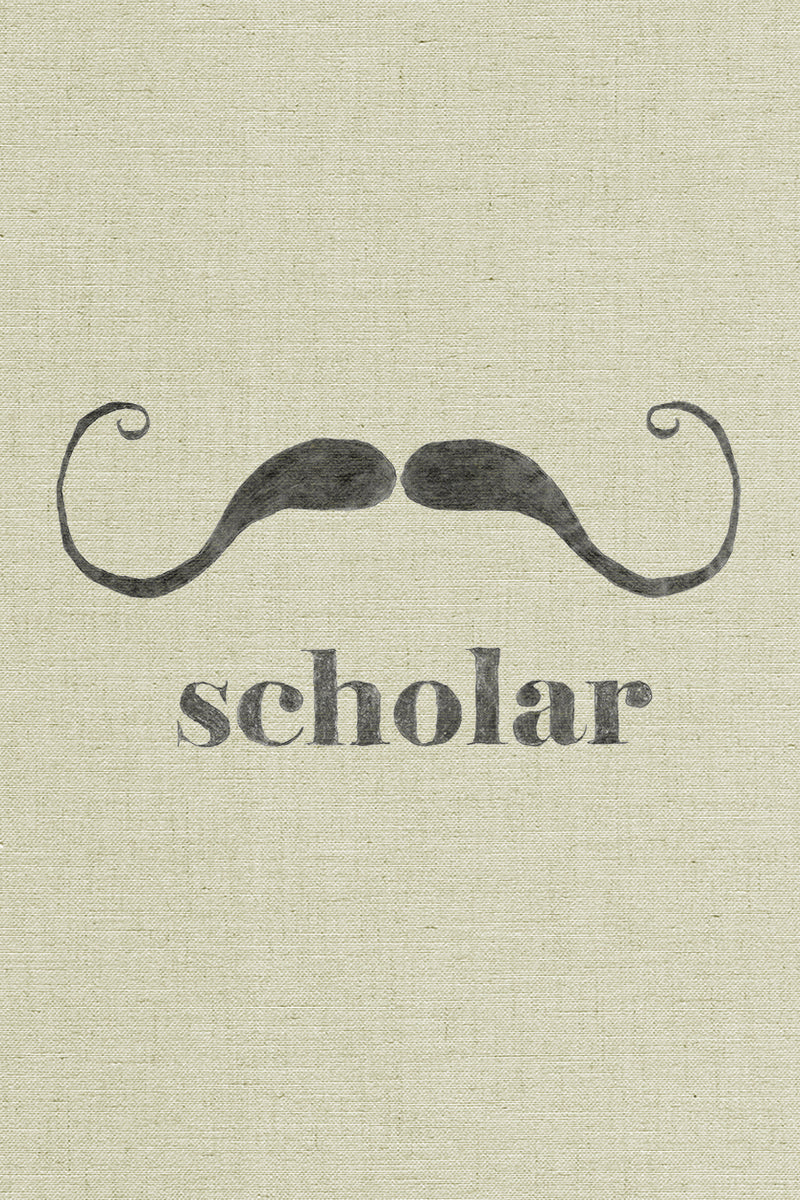 Scholar Mustache, fabric wall art