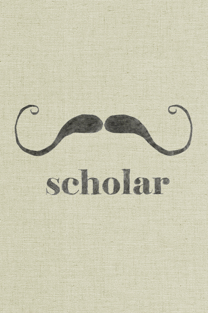 Scholar Mustache, fabric wall art